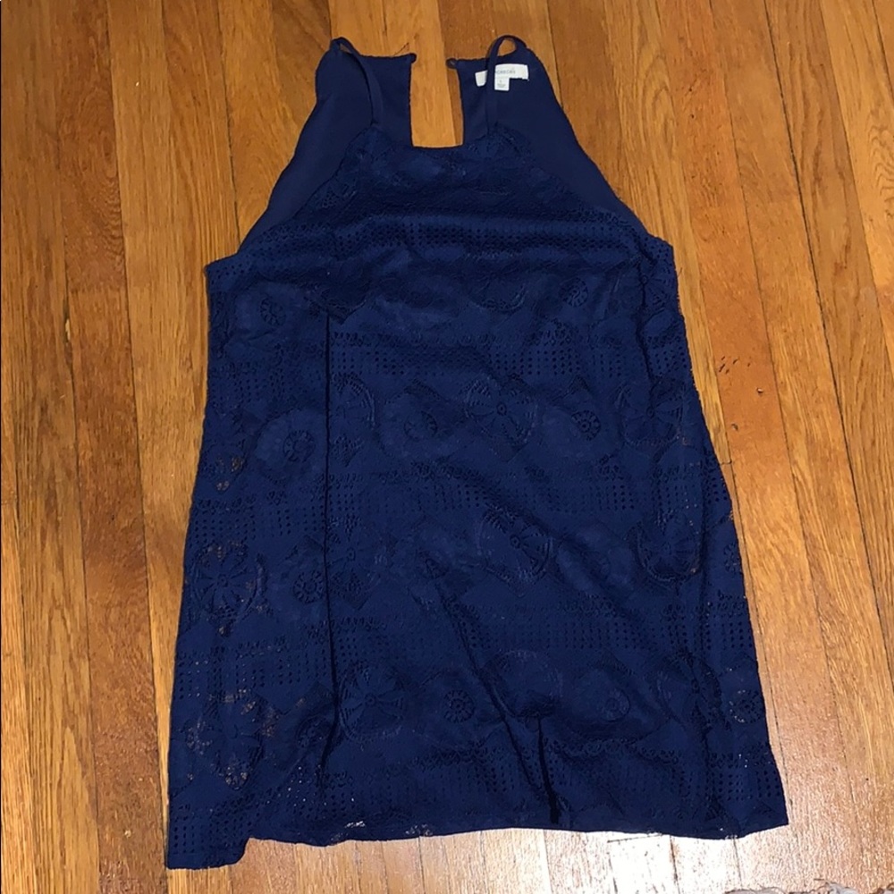 High Neck navy blue Francesca’s shift dress